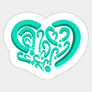 Who is in my heart? Turquoise color Sticker